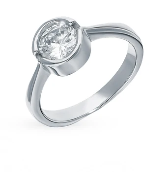 

Silver ring with cubic zirconia sunlight sample 925