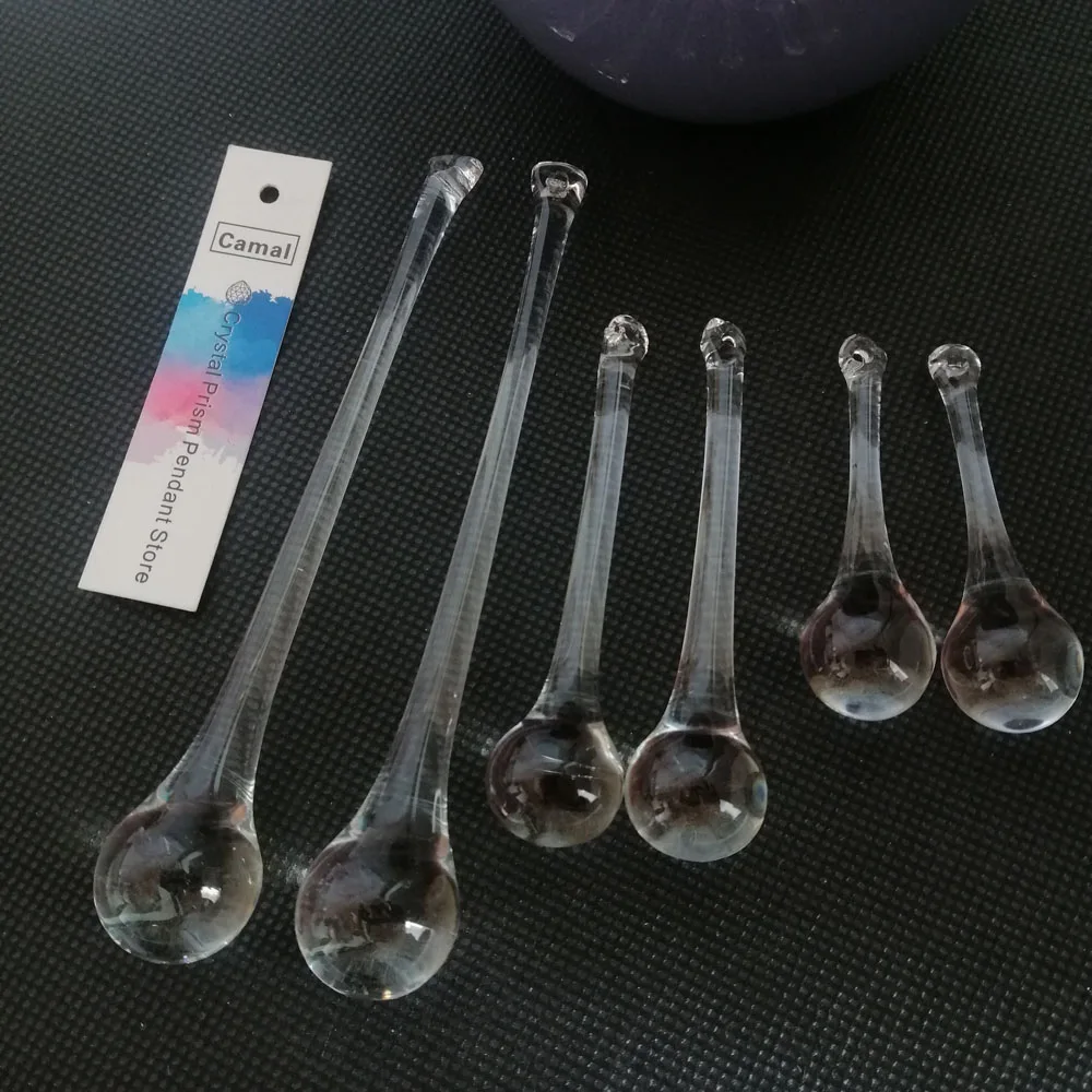 2Pcs 56/74/120mm Waterdrop Raindrop Chandelier Crystal Glass Ceiling Lamp Lighting Pendant Part Hanging Teardrop Prism DIY chandelier crystal drops