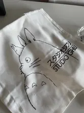 Totoro-Bolsa de compra de alimentos de algodón reutilizable, bolsa de tela reutilizable