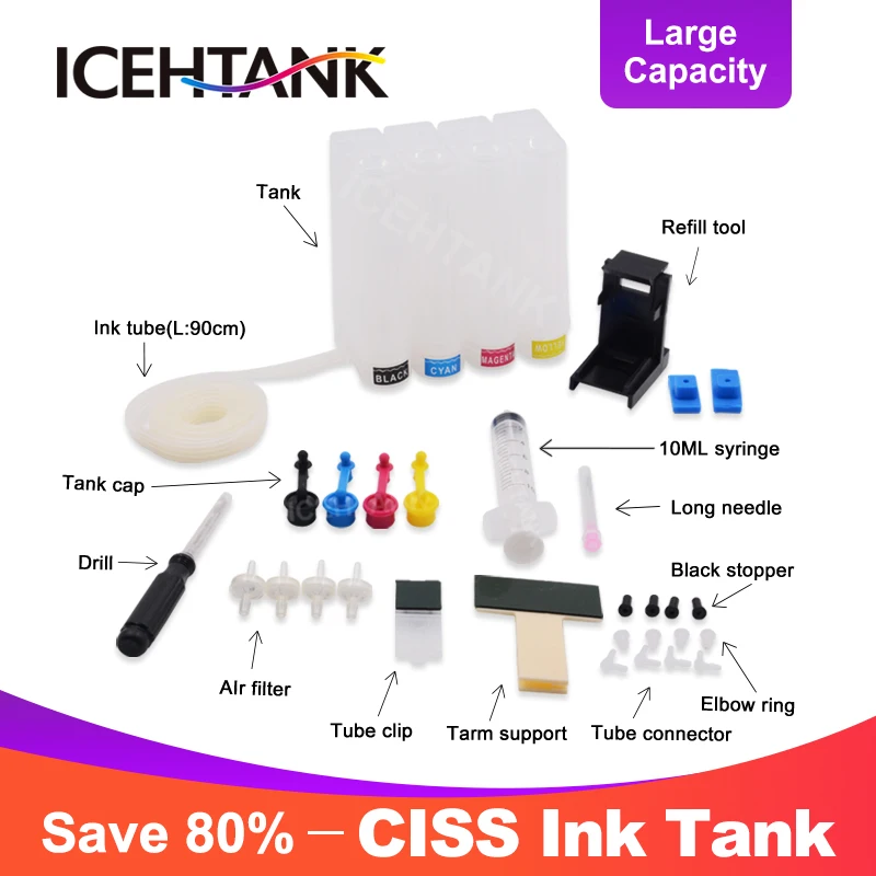 

ICEHTANK Continuous Ink System Ciss For Canon Pixma PG-445 PG445 CL446 PG440 CL441 PG545 PG510 CL511 PG 445 440 510 Printer Ciss