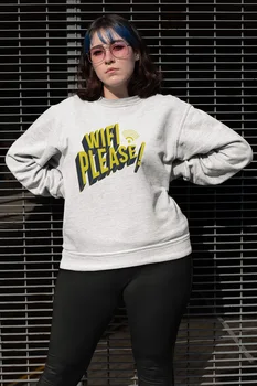 

Angemiel Wear WIFI Please White Women Sweatshirts