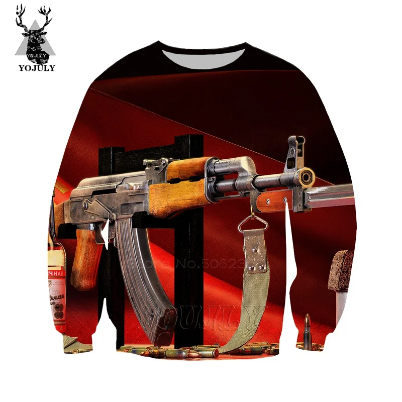 Толстовка в стиле милитари с изображением пистолета, модная, белая, мужская, с 3 D принтом, унисекс, толстовки, lil, с открытым носком, в стиле хип-хоп, с круглым вырезом, уличная одежда, топы, странные вещи - Цвет: 10