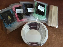 Mini máquina eléctrica de Calentador de fusión de cera, 4 bolsas de granos de cera, 10 pegatinas símil madera, máquina de depilación, Kit de depilación, Calentador de cera