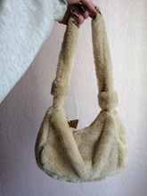 Hobos-Bolso de hombro de felpa suave para mujer, Cartera de mano femenina, de diseño Simple, a la moda, Baguette