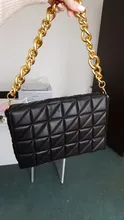 Bandoleras acolchadas con cadena gruesa para mujer, bolsos de mano acolchados, de marca, 2020