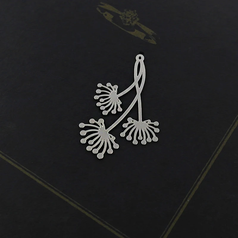 Застежки для сережек dly ювелирные изделия кулон цветок ожерелье Шарм Одуванчик из нержавеющей стали Шарм материал для изготовления украшений
