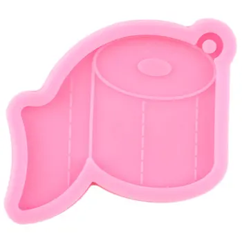 

Shiny Glossy Toilet Paper Shape Necklace Jewelry Epoxy Silicone Mould Crafting Keychain Resin Pendant Polymer Clay Moulds