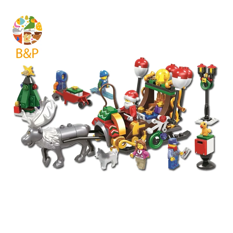 Online BELA 11092 221 Uds serie de Navidad Calendario de Adviento figura Festival camión de nieve Elk construcción de bloques de juguete para niños Navidad