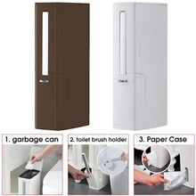 6L узкие пластиковая урна для мусора в комплекте с туалетная щетка для уборки в ванной дежатель для мусоного ведра для мусора ведро для мусора держатель мешков для мусора