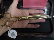 Fenice profesional JP440c 7 pulgadas de alta calidad para mascotas tijeras de peluquería canina curva adelgazamiento tijeras adelgazamiento de 25%