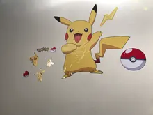 Pokemon etiqueta Anime figura pegatinas de Pikachu pared dormitorio de los niños papel tapiz para guardería Deco de PVC pegatinas DIY para niños niñas
