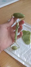 Gua Sha-Rodillo de Jade Natural para masaje Facial, masajeador Facial, herramientas de belleza, rodillo de Jade, Microniddle