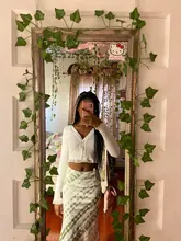 InsGoth-chaqueta negra Vintage de encaje gótico para mujer, Rebeca Sexy Harajuku de manga larga con cuello de pico, Top corto, cárdigan de punto abotonada