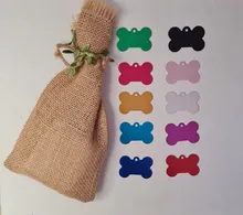 Etiqueta personalizada de identificación para mascota, placa de aluminio para identificar nombre y teléfono, para perro, gato, militar, 100 unidades