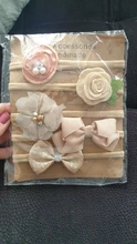 Nylon Headbands Hair-Ornaments-Set Bows-Flower Photography-Props Baby Children 5pcs/Lot