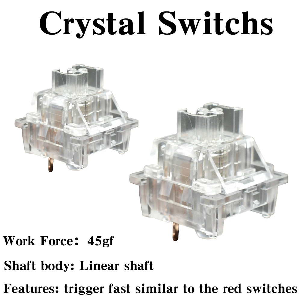 keyboard desktop Outemu Crystal Switches for Mechanical Keyboard Linear Switch 45/65gf 3pin RGB MX Game Mechan Switch Transparent Shaft best keyboard for home office