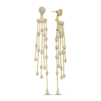 

KUTAYDAN Zircon Cubic Zirconia Dangle Earrings 925 Sterling Silver