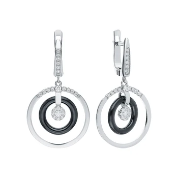 

Silver earrings with ceramics and cubic zirconia sunlight sample 925