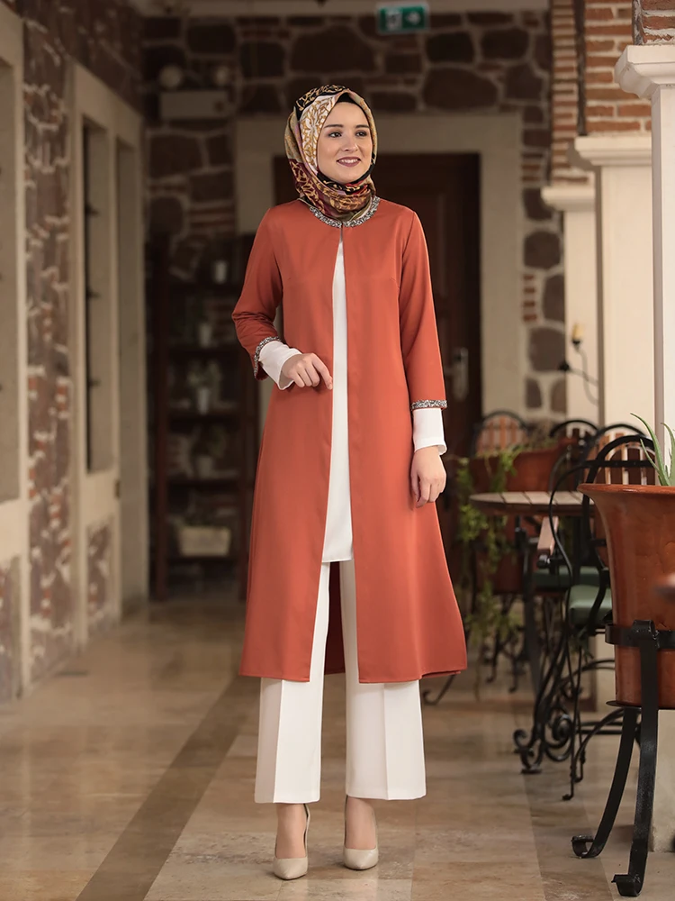 Traje Hijab de 3 piezas, conjunto de vestido musulmán islámico, ropa de mujer, nueva temporada, alta calidad, Hecho en Turquía