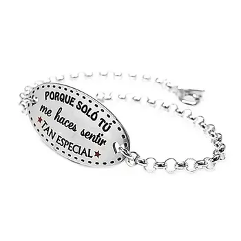 

Bracelet 925 Sterling silver m rolo chain 17.5cm. Sheet message [AB5360GR] -Customizable-RECORDING INCLUDED IN THE PRICE