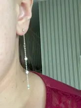 BOAKO-Pendientes de cadena con borlas para mujer, aretes colgantes de estrella, Pendientes para Piercing de plata 925 Kolczyki #9,2