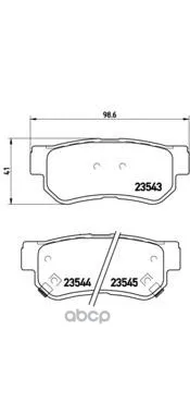 Колодки Тормозные Hyundai Getz/Matrix/Santa Fe/Sonata/Tucson/Kia Sportage Задние Brembo P30014 Brembo арт. P30014