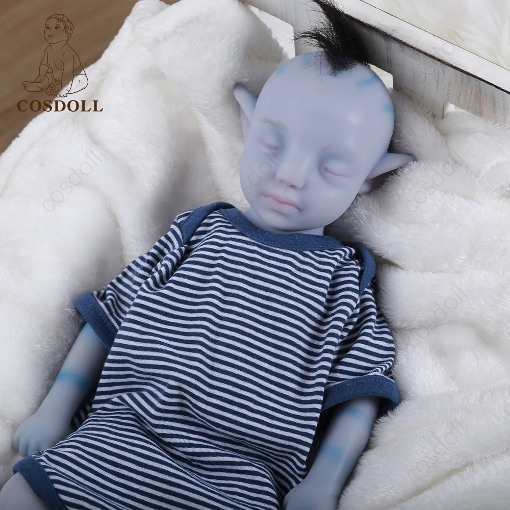 Baby reborn 46cm 100% Whole body silicone Washable early education Blue Baby Toys Children Toys Reborn Doll bebe reborn Doll #00