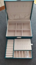 Caja de almacenamiento de joyas de cuero PU, embalaje multifunción portátil de estilo europeo con cajón, regalo de invierno