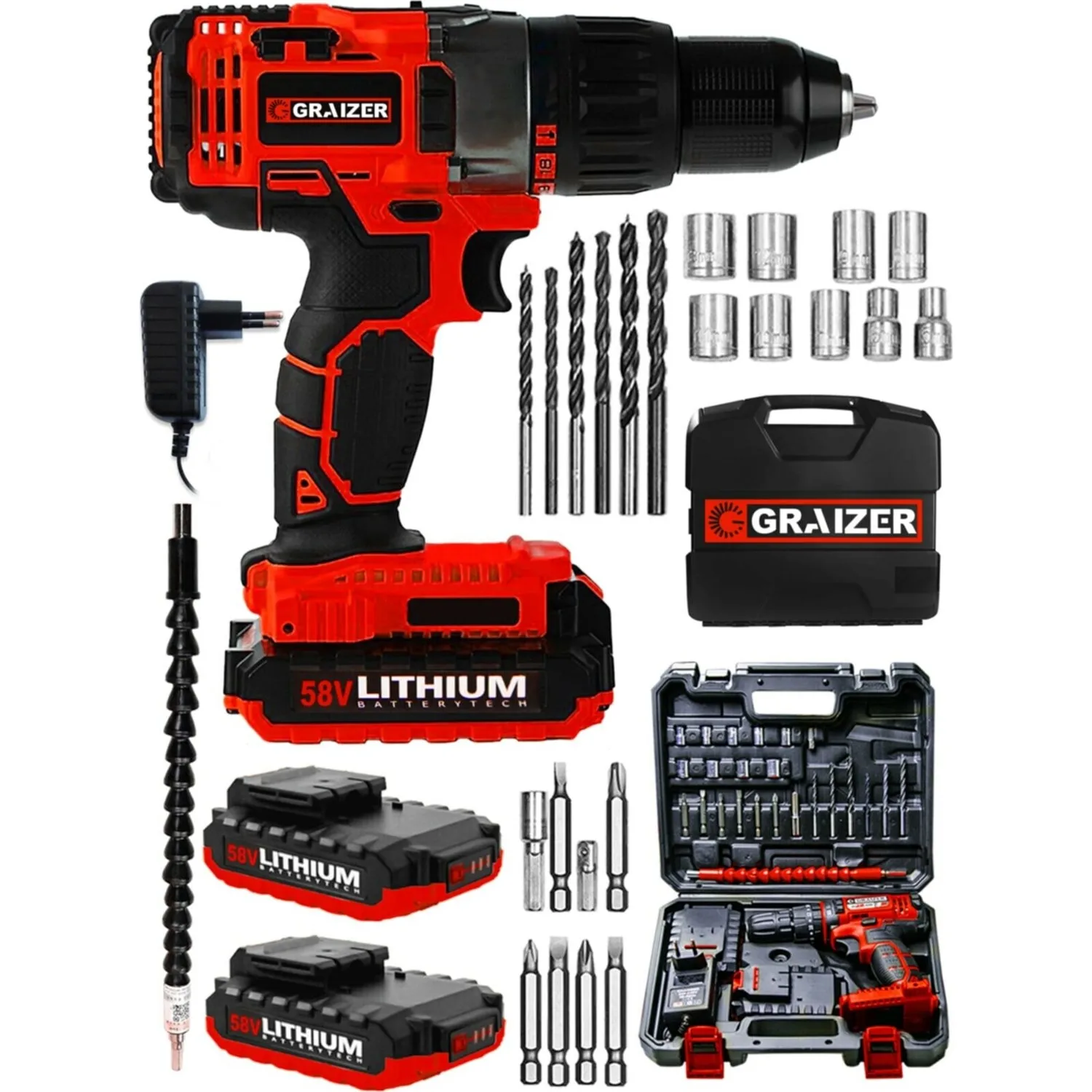 Cordless Electric Drill Power Drill Cordless 5 Ah Screwdriver Power Tools Hand Tool