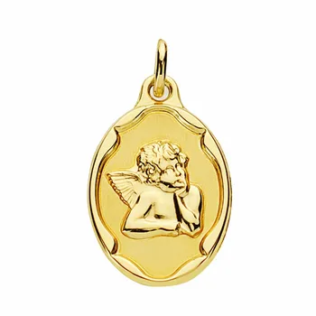 

Medal 18k gold angel mocking Cherub 21mm. Oval [AA2677GR] -Customizable-RECORDING INCLUDED IN THE PRICE