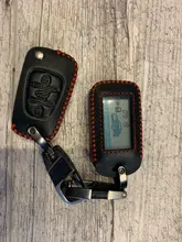 Cuero coche caso clave de Starline E63 E90 E91 E61 E95 E66 2-coche alarma LCD controlador remoto llavero transmisor llaves cubierta