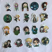 Pegatinas de Anime Demon Slayer Kimetsu No Yaiba, pegatina para ordenador portátil, equipaje de motocicleta, regalo para niños, pegatina de juguete, 50 Uds.