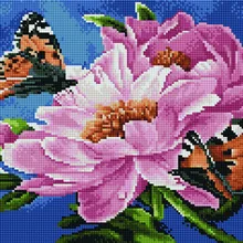 Алмазная мозаика EF 903 Бабочки на цветке 30*40