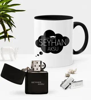 

Personalized Dear Dad Black Cup Cigarette Lighter Cufflink Seti-2