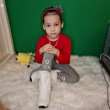 Ankle-Boots Plush Girls Boys Winter Flat Zipper ISSIENA Down with PU Snow Snow