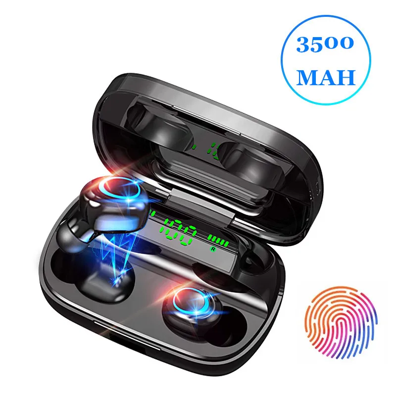 BEST TWS Bluetooth 5.0 Earphones Wireless Headphones Earbuds with 3500mAh Charging Box Noise Cancelling Headset for Smartphone
