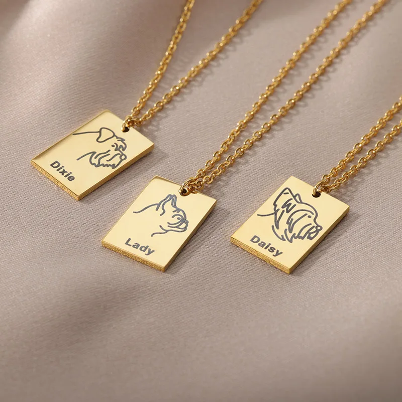 Pet Memory Gift Dog Breed Necklace Mom 