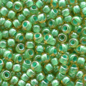 

Beads are transparent with color. Sered. 6/0 (11355), Circle. OTV., 50g Preciosa