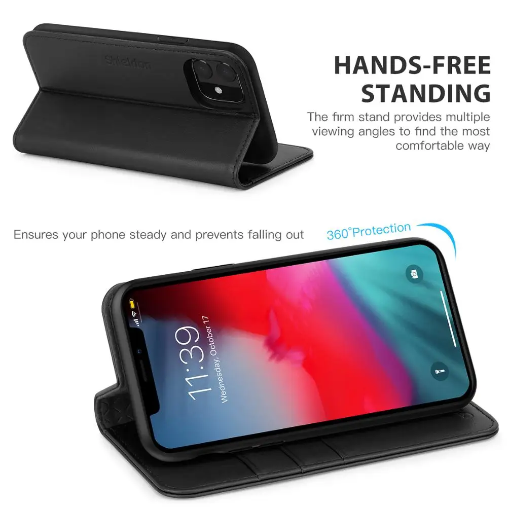 Чехол Кошелек SHIELDON для iPhone 11 6 1 &quot2019 из натуральной кожи с магнитной застежкой