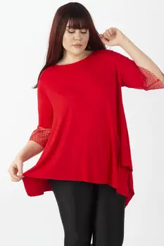 

Sans Textile Women 'S Red Tulle Detailed Tunik 65 N15980