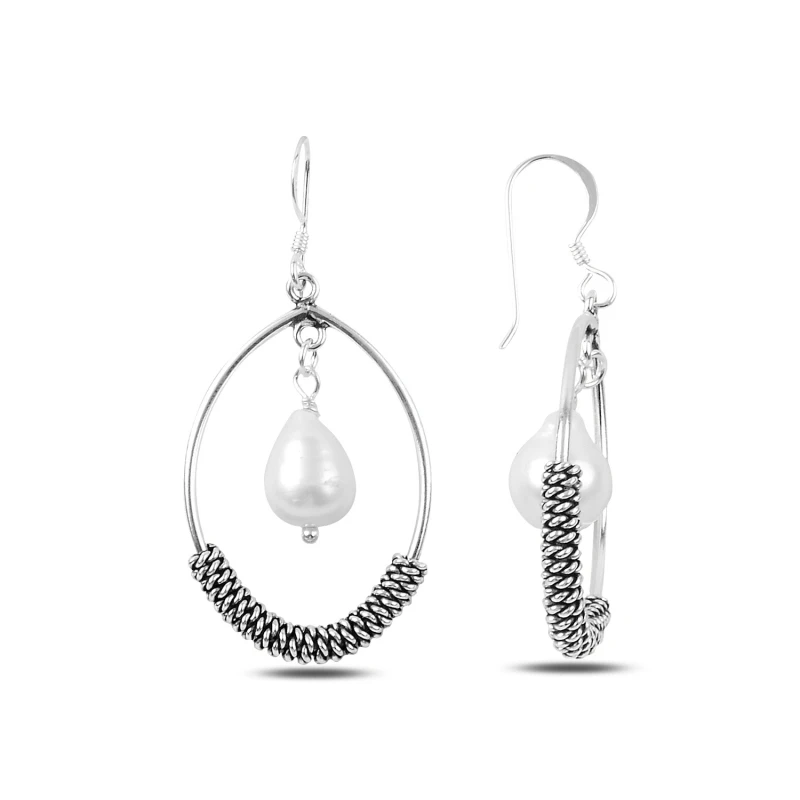 

Silver 925 Sterling Dangle Pearl Earrings