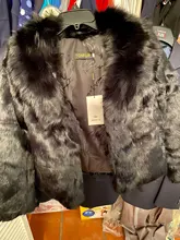 Abrigo de piel de conejo auténtica 2020 100%, chaqueta con cuello de piel de zorro Natural, venta al por mayor