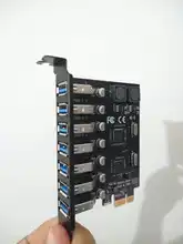 Adaptador USB PCIe 7 Puerto USB 3 Hub adaptador PCI e PCI express USB3 controlador USB3.0 PCI-e, placa de expansión de tarjeta para escritorio