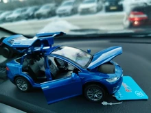 1:32 modelo Tesla X coche en miniatura de aleación con tirar juguete electrónico con simulación de luces y música modelo juguetes para niños de regalo