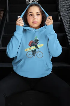 

Angemiel Wear Sörfe On Outgoing Bear Blue Women 'S Hooded Sweatshirt