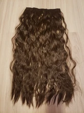 AISI BEAUTY-Pinzas largas para extensión de cabello, pelo sintético Natural con ondas al agua, Rubio, negro, marrón, rojo, 22 y 28 para peluquines para mujer