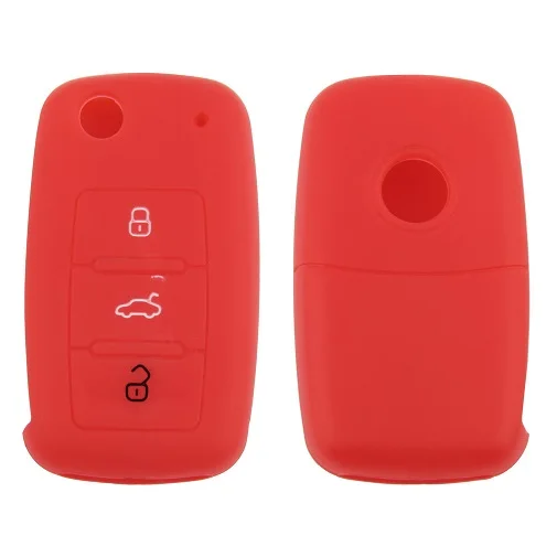 Красный Для Volkswagen Polo, Golf Jetta Caddy Skoda Seat Silikon Anahtar k【l【f - Название цвета: Красный
