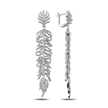 

KUTAYDAN Zircon Cubic Zirconia Dangle Earrings 925 Sterling Silver