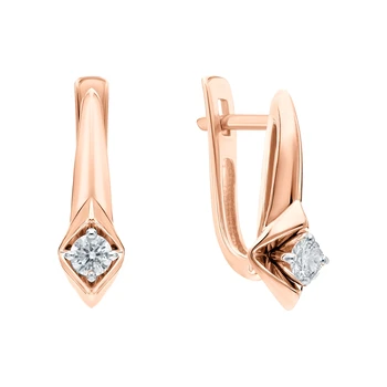 

Gold earrings with diamonds sunlight sample 585