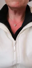 Pendant Necklace Costume-Accessories Luxury Jewelry Stainless-Steel V-Letter Fashion-Brand